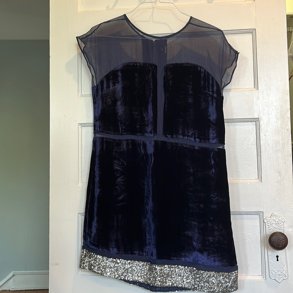 Velour panel party dress
